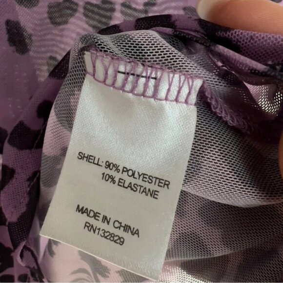LOVERS  FRIENDS Lauryn top animal print mesh purple leopard size XXS - Picture 7 of 8